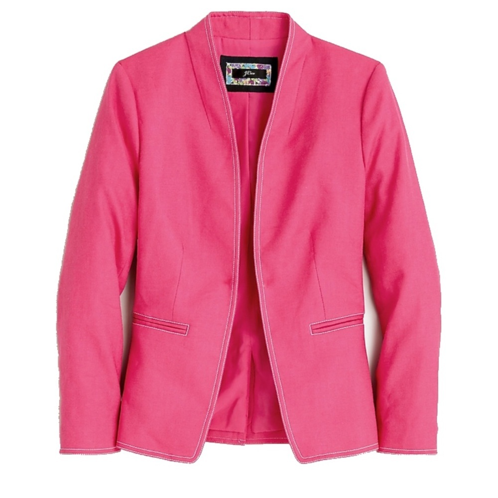 J. Crew pink Going Out Blazer Stretch Linen - Size 20